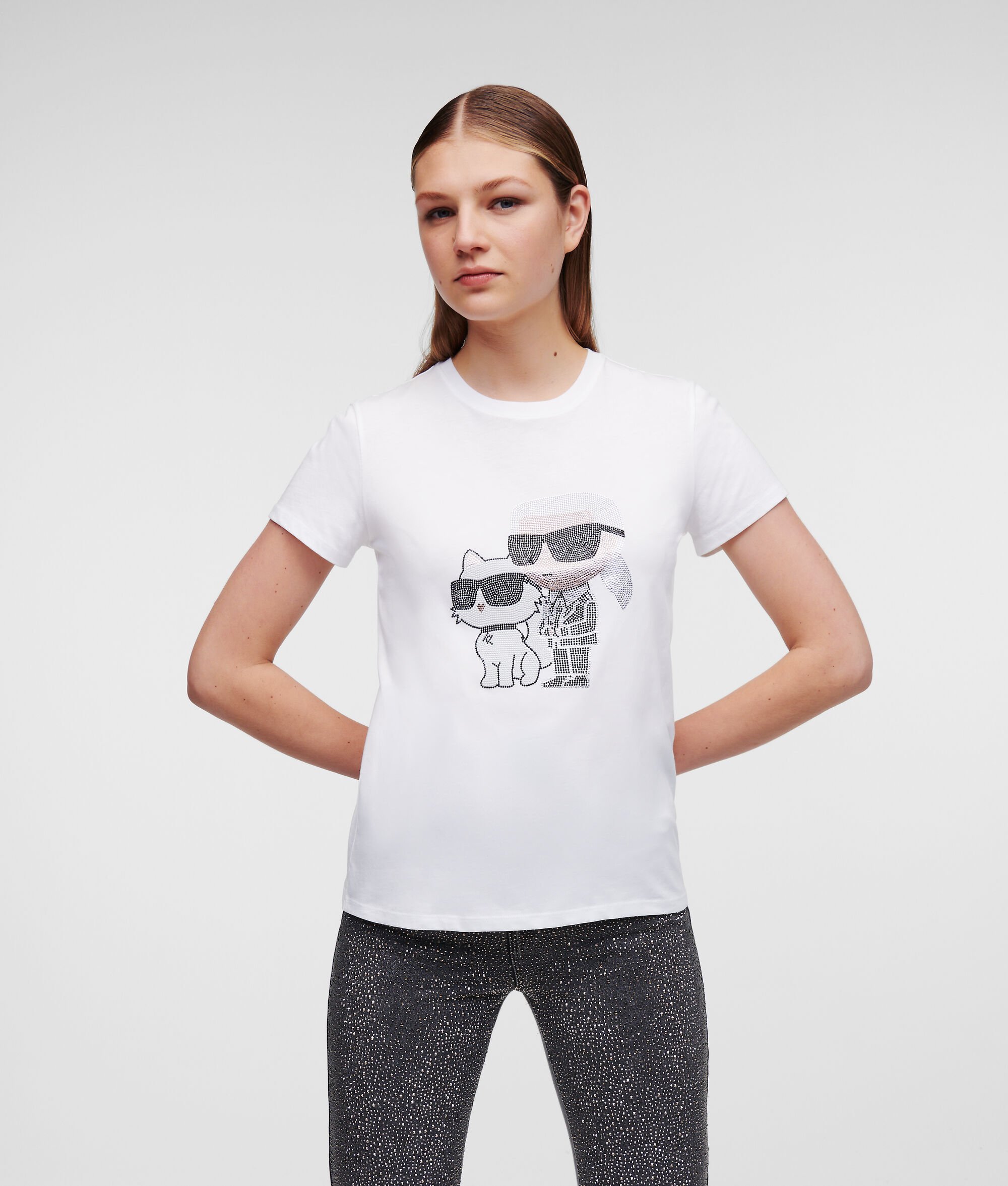 (image for) Novel KARL IKONIK RHINESTONE KARL & CHOUPETTE T-SHIRT